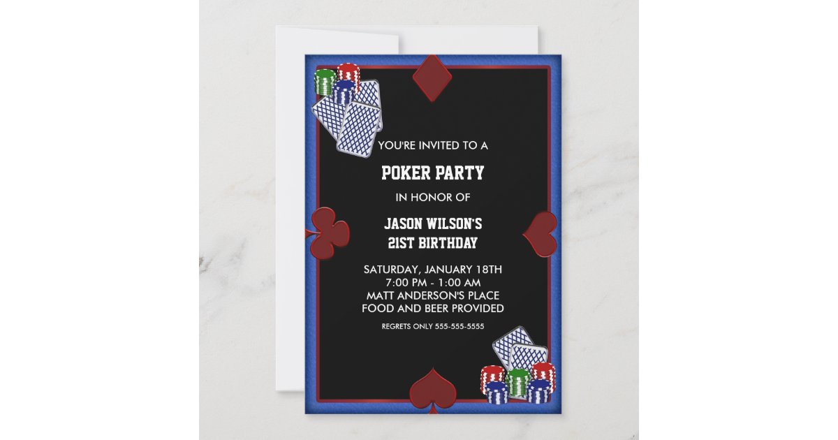 Poker Party Birthday Poker Party Invitations | Zazzle.com