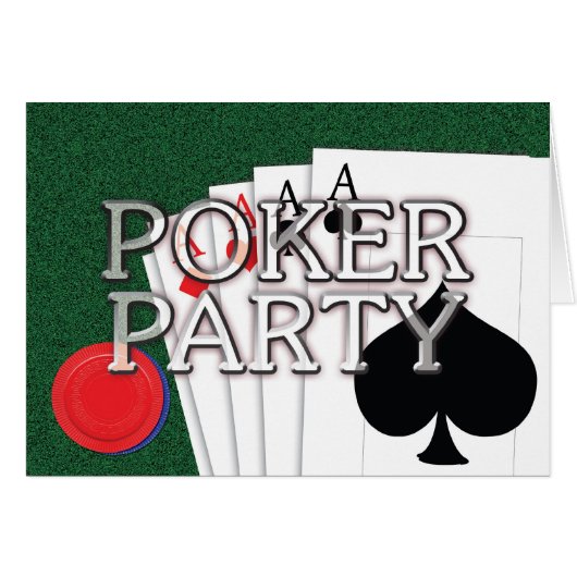 Poker Party Card (Front Horizontal)