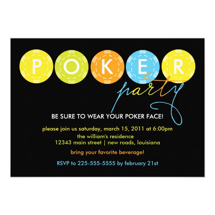 Poker Party Custom Invitations