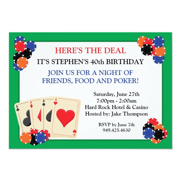 Invitations for poker party