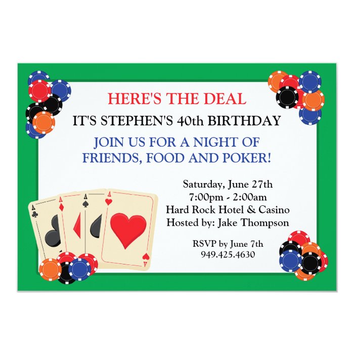 Poker Party Invitation | Zazzle