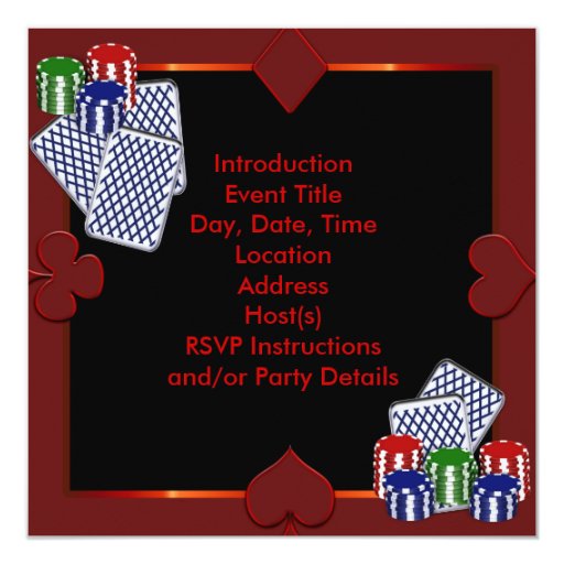 Poker Party Invitation Template 3