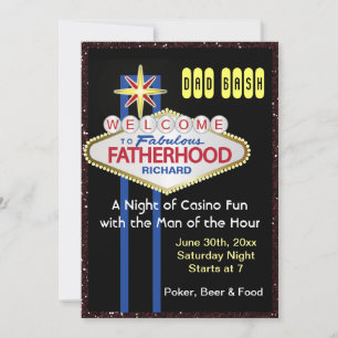 Poker Party New Daddy Baby Shower Invitation