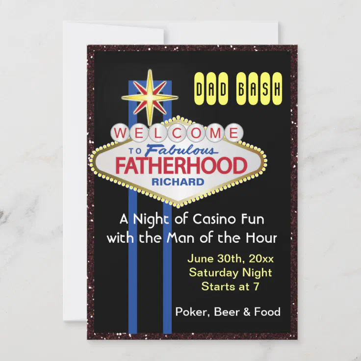 Poker Party New Daddy Baby Shower Invitation Zazzle