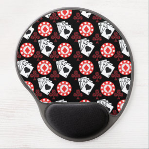 Poker Pattern Aces Crosses Playing Cards Trendy Gel Mouse Pad