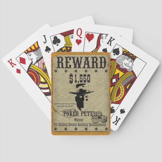 Poker Pete Reward Poster Cards (Back)