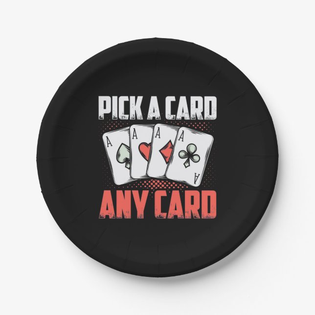 Poker Pick A Card Any Card Paper Plates (Front)