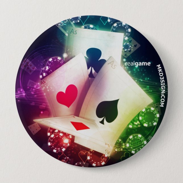 Poker Pinback Button (Front)