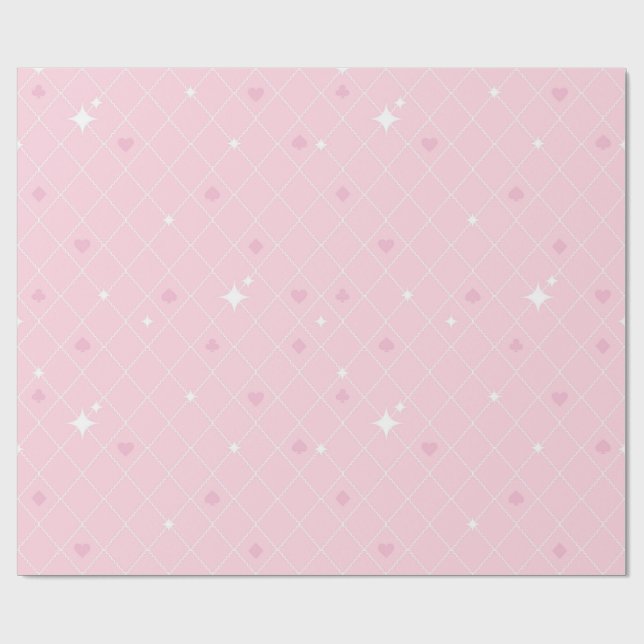 Poker pink pattern wrapping paper (Flat)