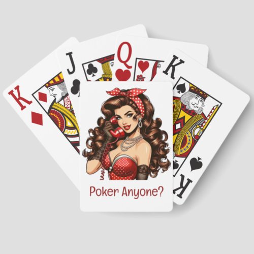 Poker Pinup Girl Jumbo Poker Cards