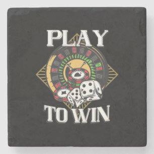 Poker Play To Win Stone Coaster