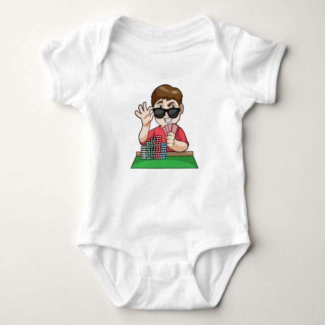 Poker player at Poker with Sunglasses Baby Bodysuit (Front)