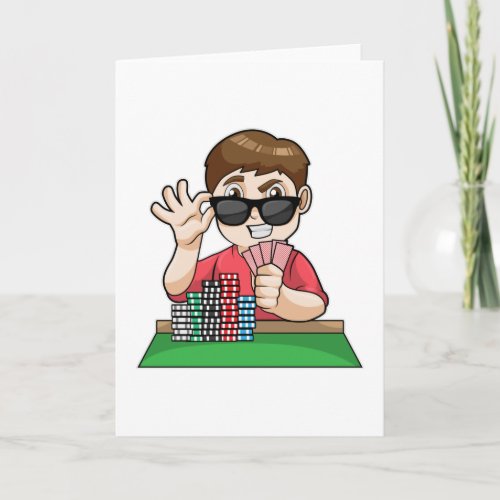 Poker player at Poker with Sunglasses Card