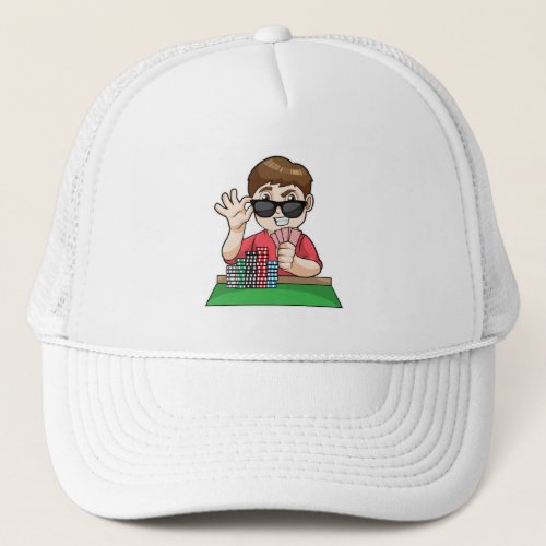 Poker player at Poker with Sunglasses Trucker Hat