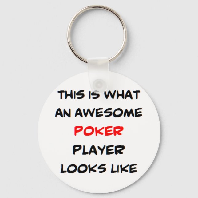 poker player, awesome keychain (Front)