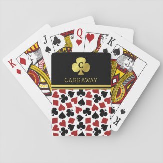Poker Player Gambler Casino Card Suits Custom Name Playing Cards
