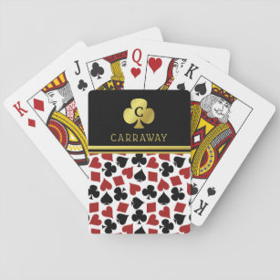 Poker Player Gambler Casino Card Suits Custom Name