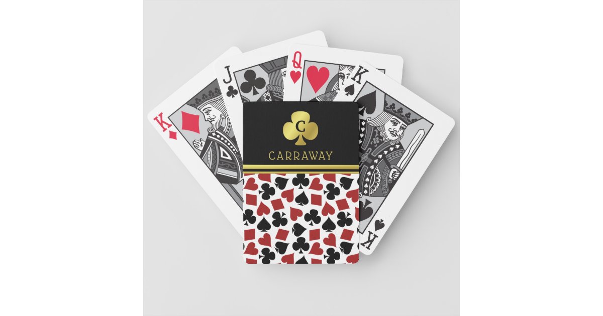 Poker Player Gambler Casino Card Suits Custom Name | Zazzle.com