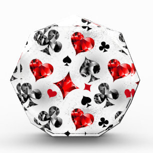 Poker Player Gambler Playing Card Suits Las Vegas Acrylic Award