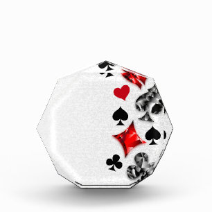 Poker Player Gambler Playing Card Suits Las Vegas Acrylic Award