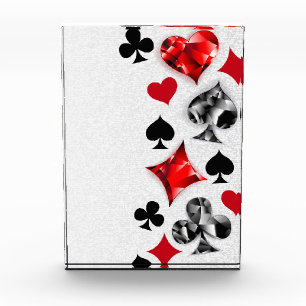 Poker Player Gambler Playing Card Suits Las Vegas Acrylic Award