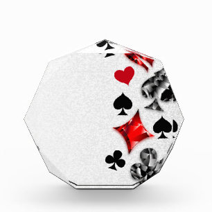 Poker Player Gambler Playing Card Suits Las Vegas Acrylic Award