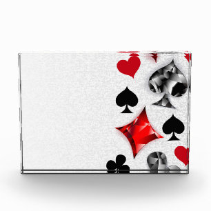Poker Player Gambler Playing Card Suits Las Vegas Acrylic Award