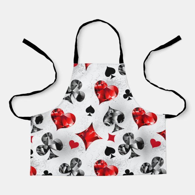 Poker Player Gambler Playing Card Suits Las Vegas Apron (Front)
