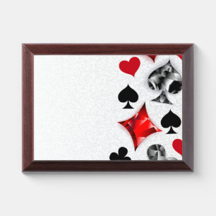 Poker Player Gambler Playing Card Suits Las Vegas Award Plaque