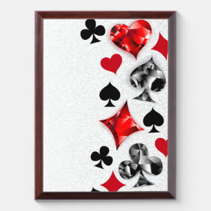 Poker Player Gambler Playing Card Suits Las Vegas Award Plaque