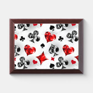 Poker Player Gambler Playing Card Suits Las Vegas Award Plaque