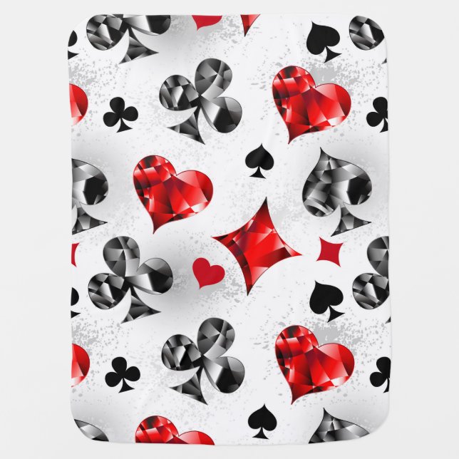 Poker Player Gambler Playing Card Suits Las Vegas Baby Blanket (Front)
