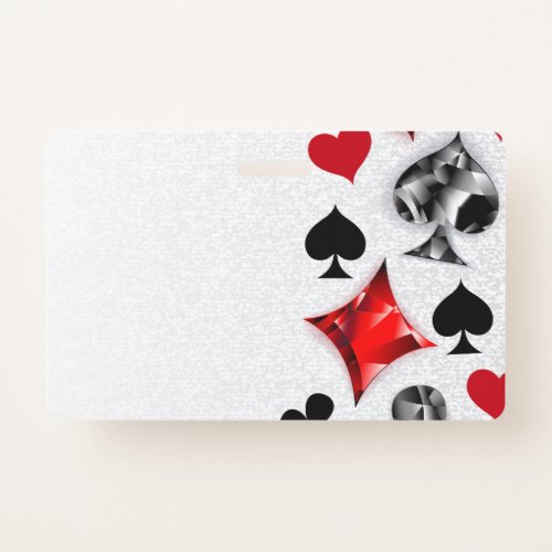 Poker Player Gambler Playing Card Suits Las Vegas Badge