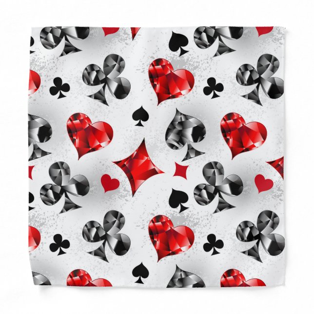 Poker Player Gambler Playing Card Suits Las Vegas Bandana (Front)