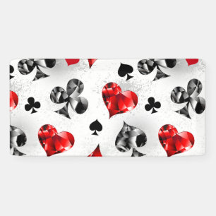 Poker Player Gambler Playing Card Suits Las Vegas Banner