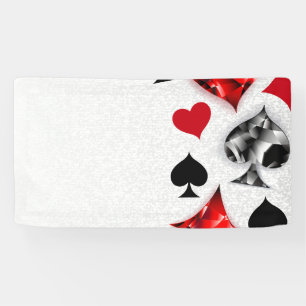 Poker Player Gambler Playing Card Suits Las Vegas Banner