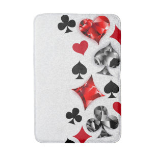Poker Player Gambler Playing Card Suits Las Vegas Bath Mat