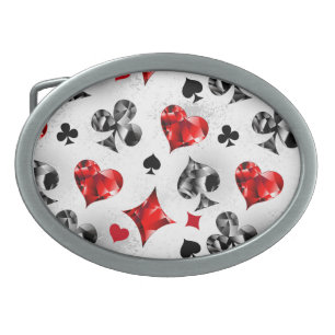 Poker Player Gambler Playing Card Suits Las Vegas Belt Buckle