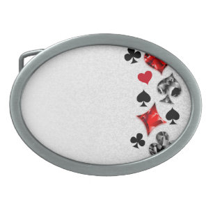 Poker Player Gambler Playing Card Suits Las Vegas Belt Buckle
