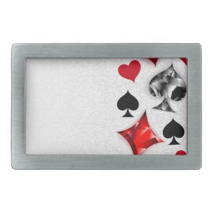 Poker Player Gambler Playing Card Suits Las Vegas Belt Buckle