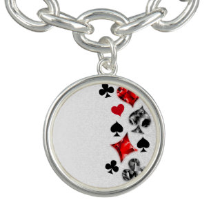 Poker Player Gambler Playing Card Suits Las Vegas Bracelet