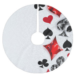 Poker Player Gambler Playing Card Suits Las Vegas Brushed Polyester Tree Skirt