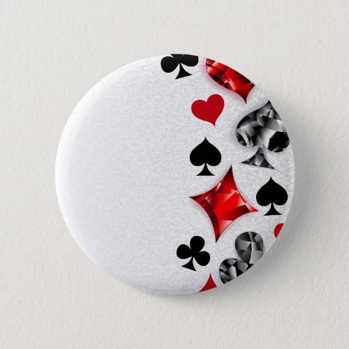 Poker Player Gambler Playing Card Suits Las Vegas Button