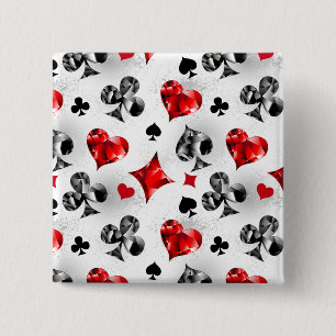 Poker Player Gambler Playing Card Suits Las Vegas Button
