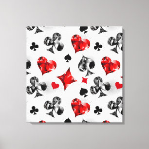 Poker Player Gambler Playing Card Suits Las Vegas Canvas Print