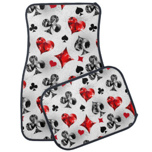 Poker Player Gambler Playing Card Suits Las Vegas Car Floor Mat