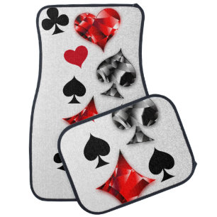 Poker Player Gambler Playing Card Suits Las Vegas Car Floor Mat