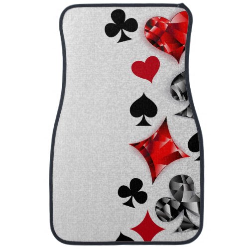 Poker Player Gambler Playing Card Suits Las Vegas Car Floor Mat
