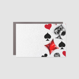 Poker Player Gambler Playing Card Suits Las Vegas Car Magnet