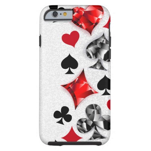 Poker Player Gambler Playing Card Suits Las Vegas Tough iPhone 6 Case
